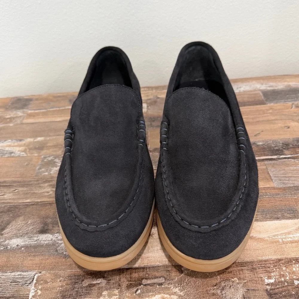 Charles Tyrwhitt Men's Navy Blue Suede Slip On Casual Dress Loafers Gum Sole (11 - Picture 2 of 12